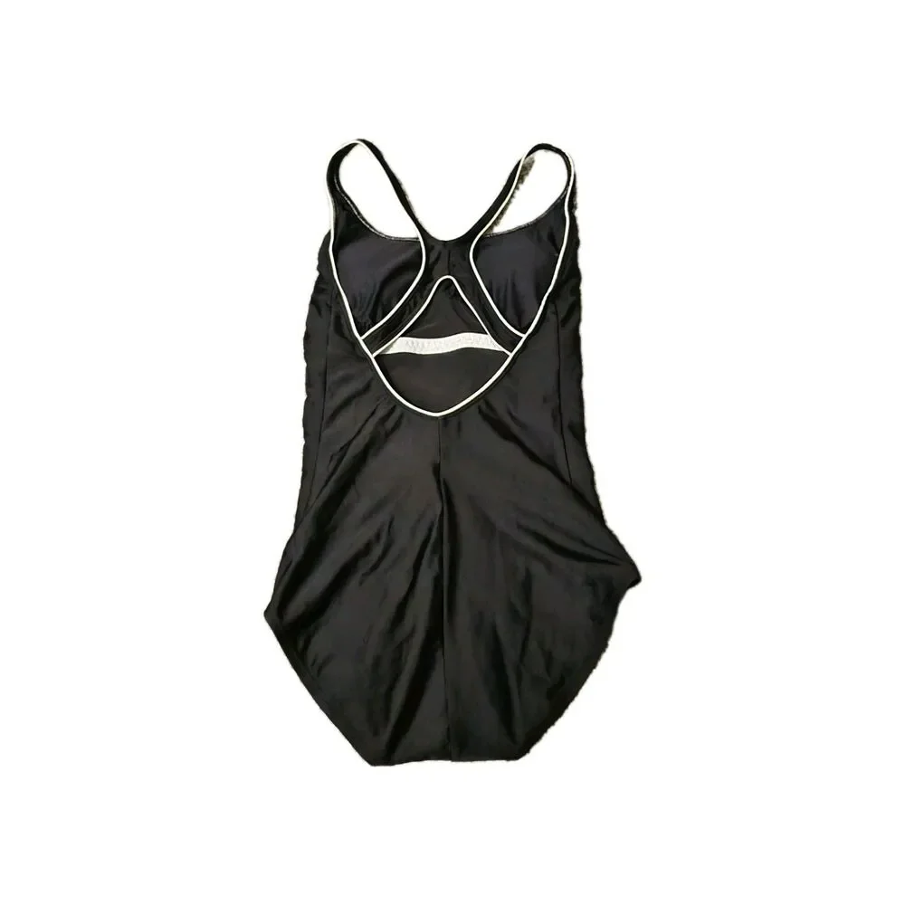 Speedo Black One Piece Swimsuit Size 6 Bathing Swim Team School